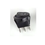 Stikalo okroglo vgradno 20mm 3Pin I - 0 - II črno