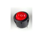 Stikalo okroglo vgradno 20mm 3Pin I - 0 - II rdeče