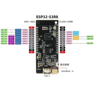 ESP32 S3 T-Display 24pinov 1.9 inch LCD typeC-USB pinout