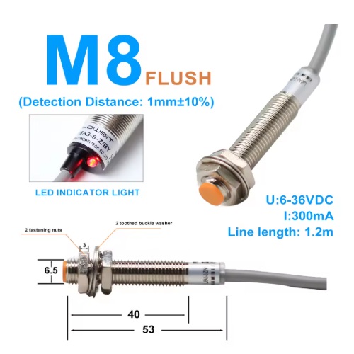 Induktivno stikalo M8 PNP DC 6-36V