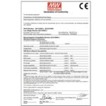 MeanWell HDR-30 declaration of conformity CE