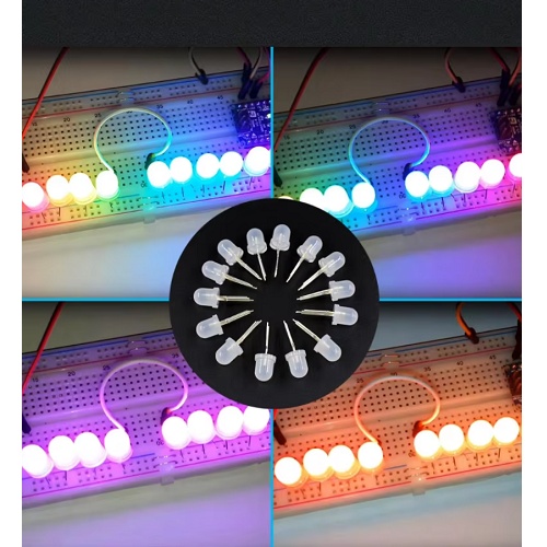 LED dioda WS2812D na protoboardu LED dioda WS2812D na protoboardu
