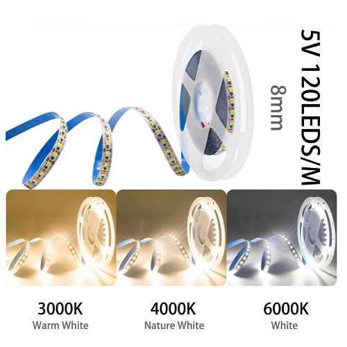 LED trak 12V 5m 8mm 120LEDm IP30 naravno bela