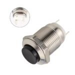 Tipka KOVINSKA 12mm ČRNI GUMB