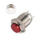 Tipka KOVINSKA 12mm RDEČ GUMB