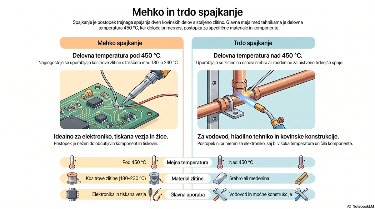 mehko in trdo spajkanje Mehko in trdo spajkanje – razlika v temperaturi in uporabi